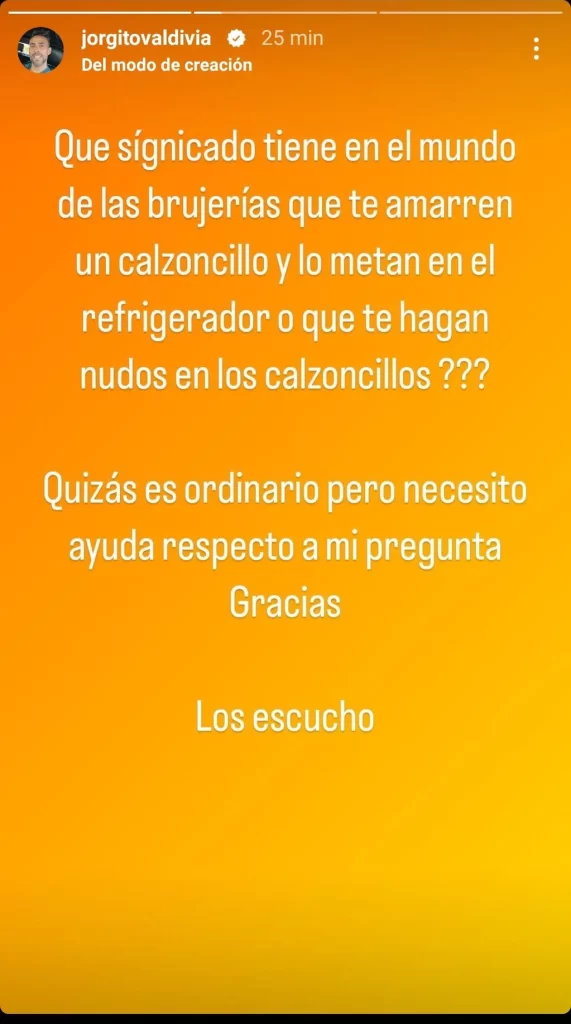 Surrealista, Jorge Valdivia acusa a su ex pareja de hacerle ‘amarre de calzoncillos’